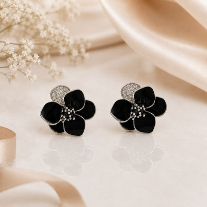 Black Petal Studs