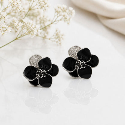 Black Petal Studs