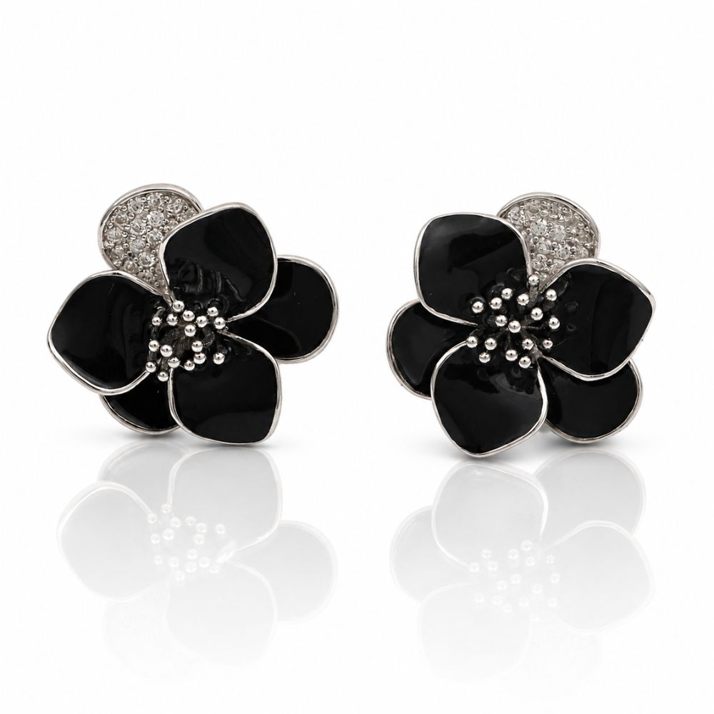 Black Petal Studs