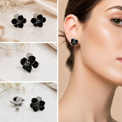 Black Petal Studs