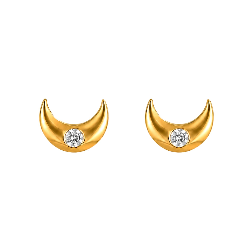 Moon Gold Crystal tiny  studs