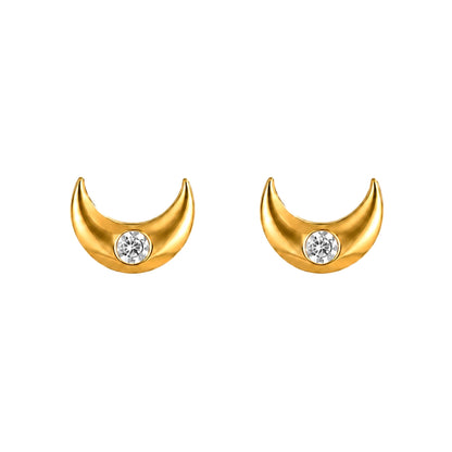 Moon Gold Crystal tiny  studs