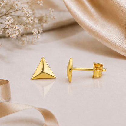 Simple Gold Triangle Studs