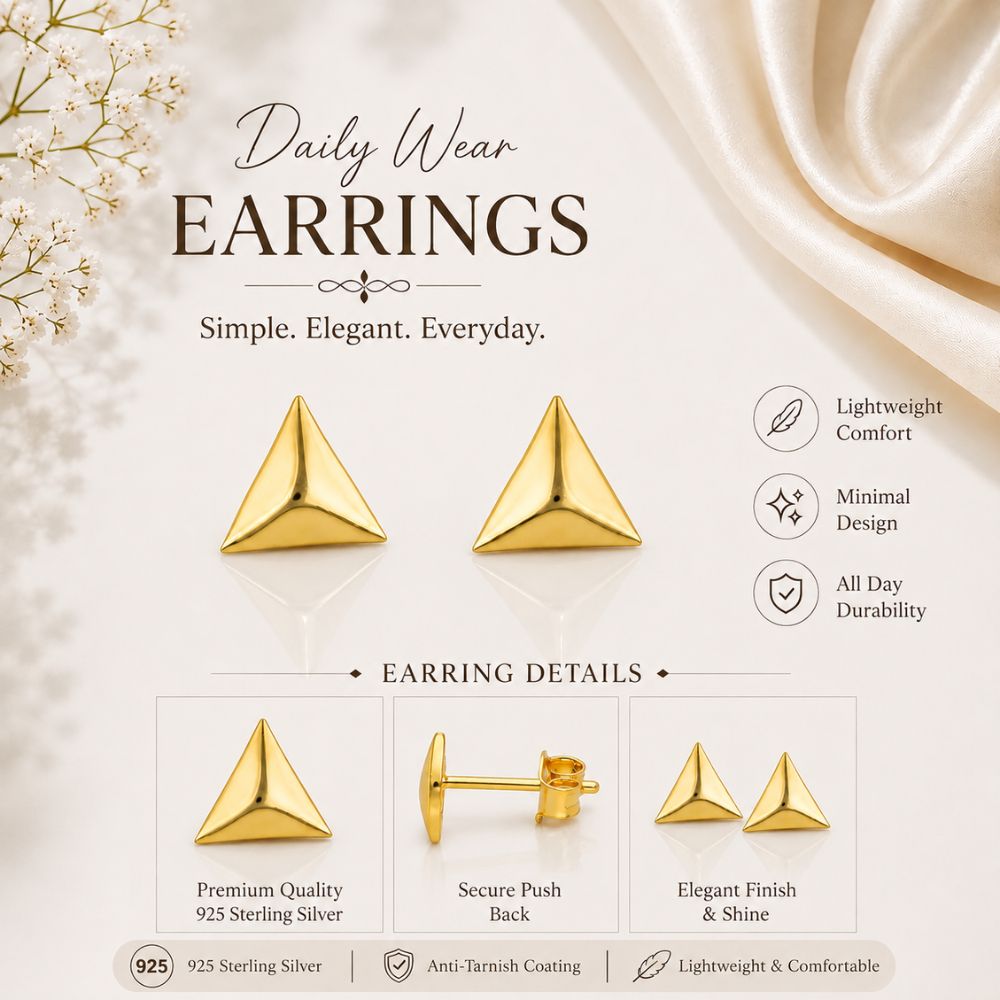 Simple Gold Triangle Studs
