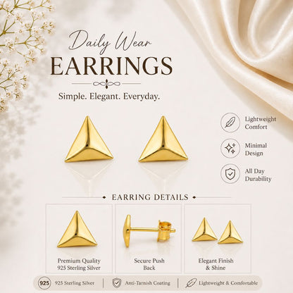 Simple Gold Triangle Studs