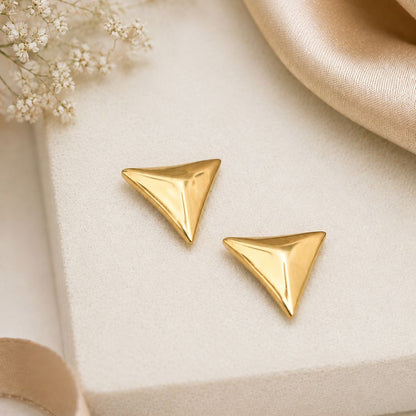 Simple Gold Triangle Studs