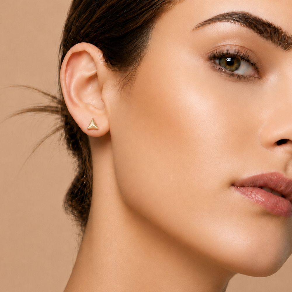 Simple Gold Triangle Studs