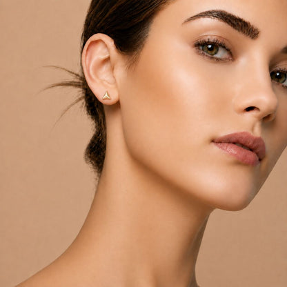 Simple Gold Triangle Studs