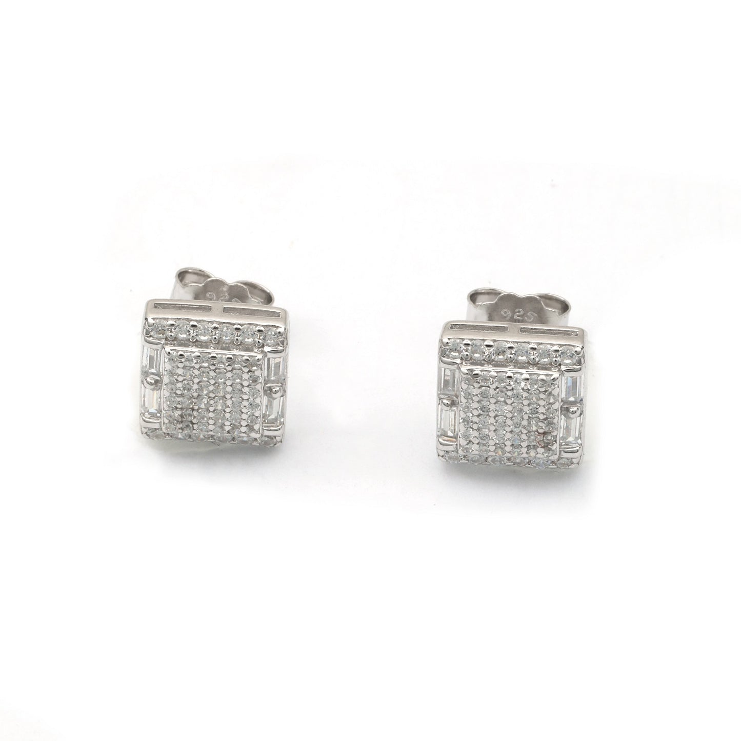 Maira Sterling Silver Deco Grid Earrings