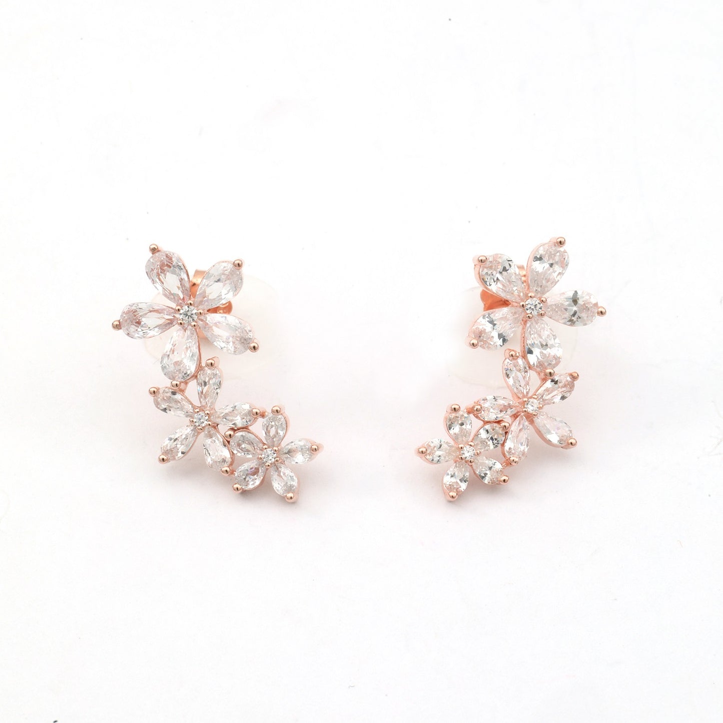 Maira Sterling Silver Floral Ear Climbers Earrings
