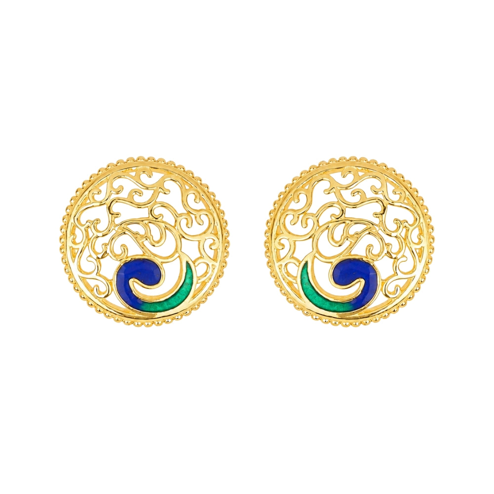 Emerald & Sapphire Swirl Earrings