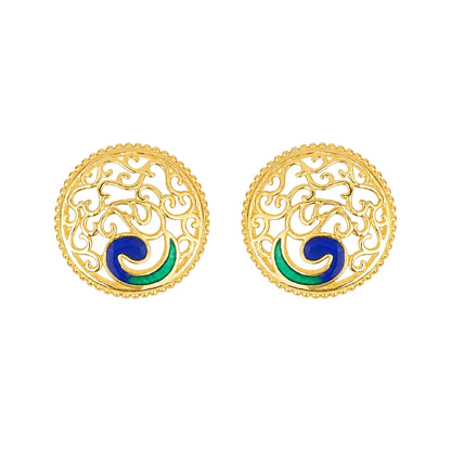Emerald & Sapphire Swirl Earrings