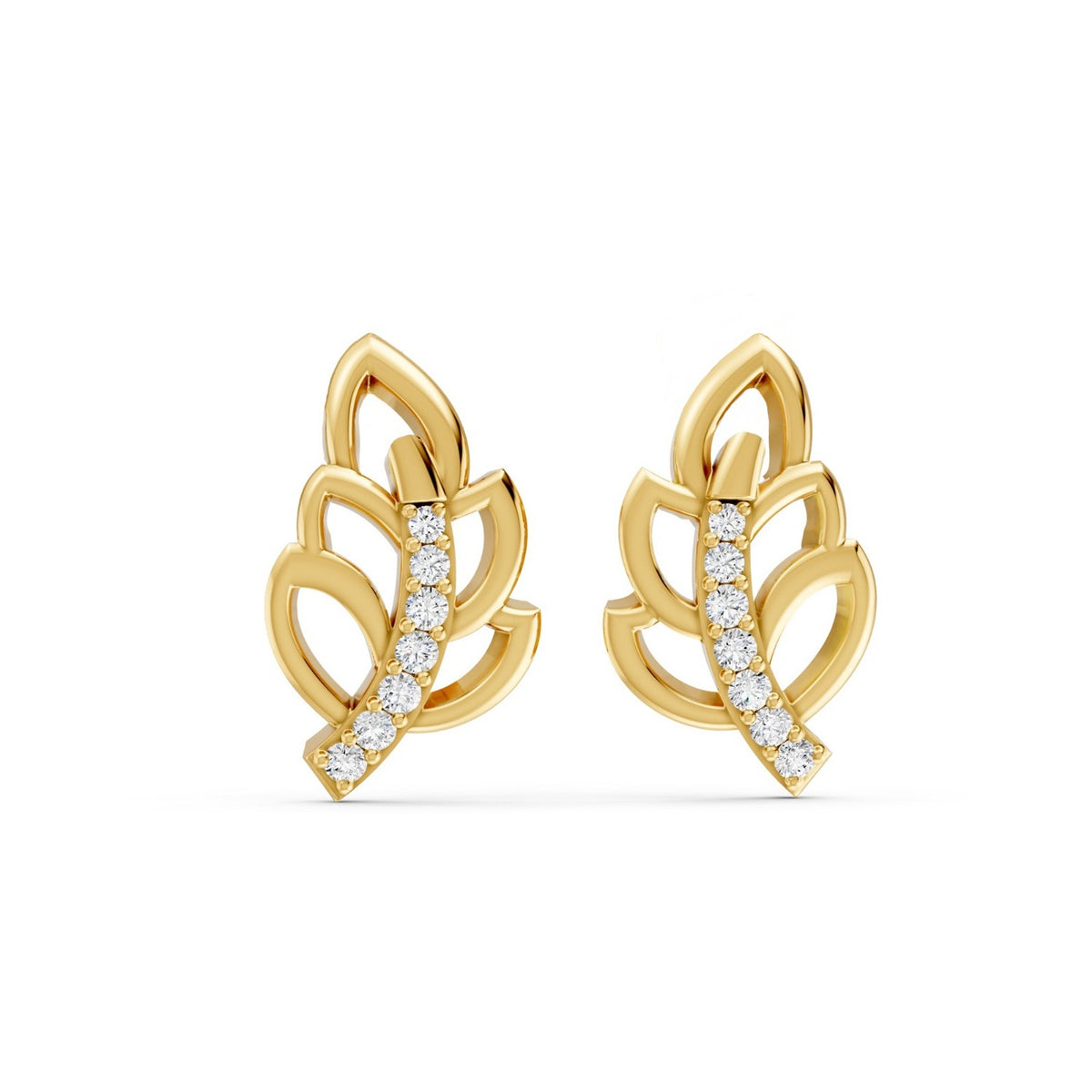 Beautiful Gold Leaf Flower Earrings