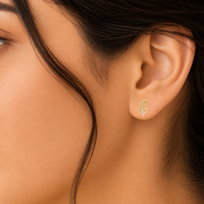 Beautiful Gold Leaf Flower Earrings
