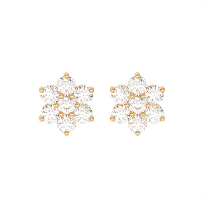 Eternal Crystal Blossom Rose Gold Plated 925 sterling silver Studs