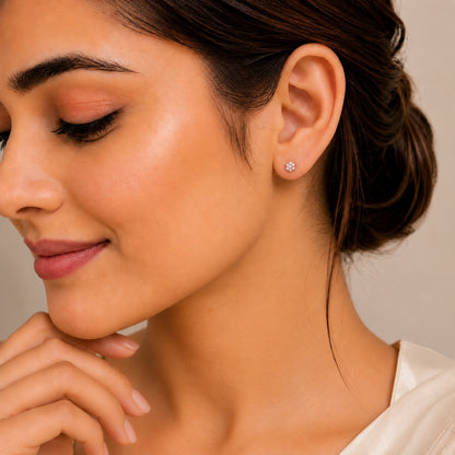 Eternal Crystal Blossom Rose Gold Plated 925 sterling silver Studs