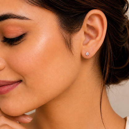 Eternal Crystal Blossom Rose Gold Plated 925 sterling silver Studs
