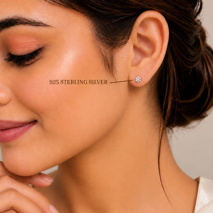 Eternal Crystal Blossom Rose Gold Plated 925 sterling silver Studs