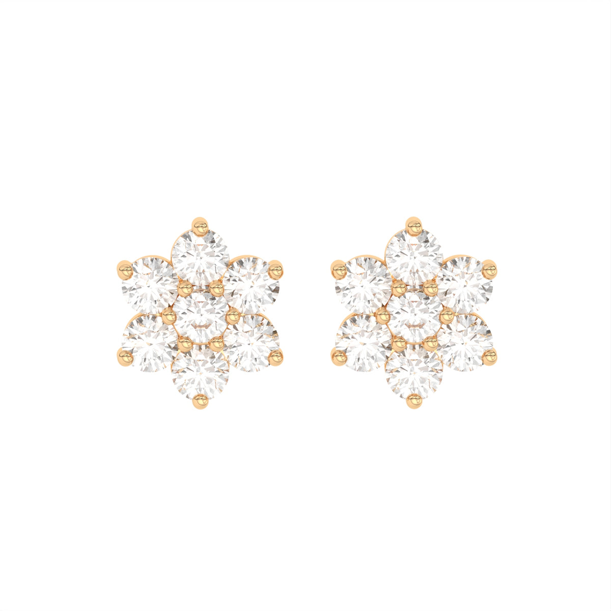 Eternal Crystal Blossom Gold Plated 925 sterling silver Studs