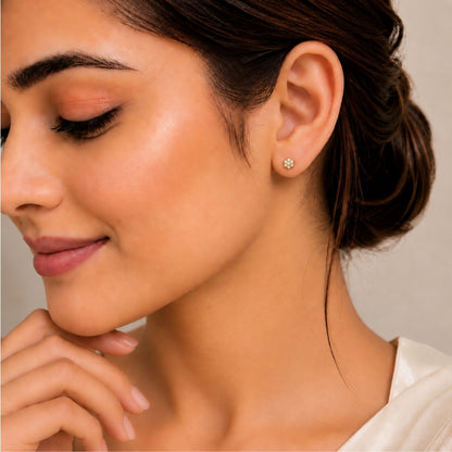 Eternal Crystal Blossom Gold Plated 925 sterling silver Studs
