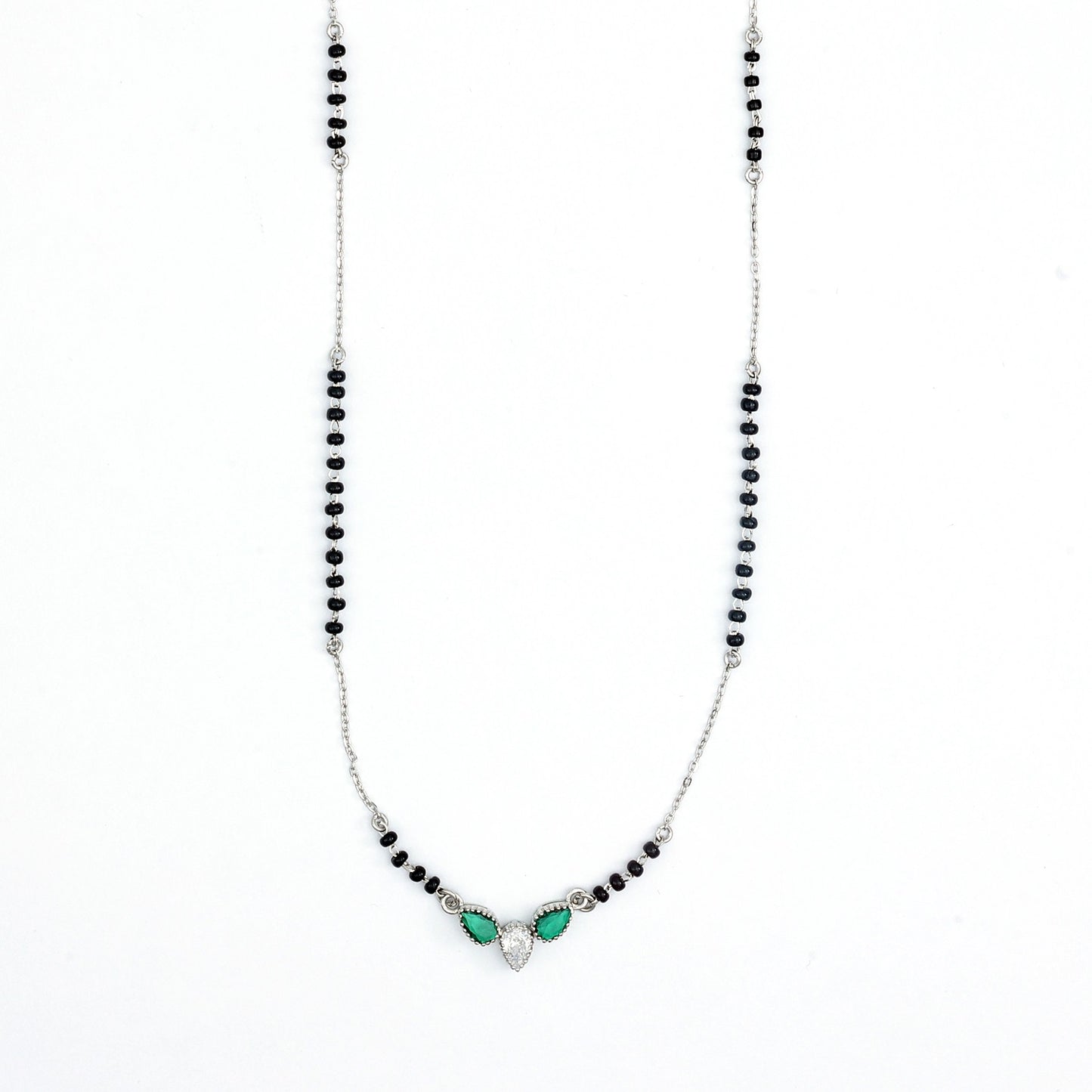 Maira Sterling Silver Verdant Drop Mangalsutra