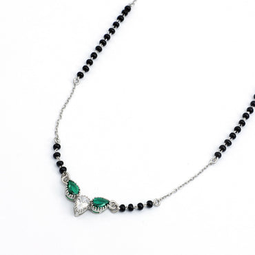 Maira Sterling Silver Verdant Drop Mangalsutra