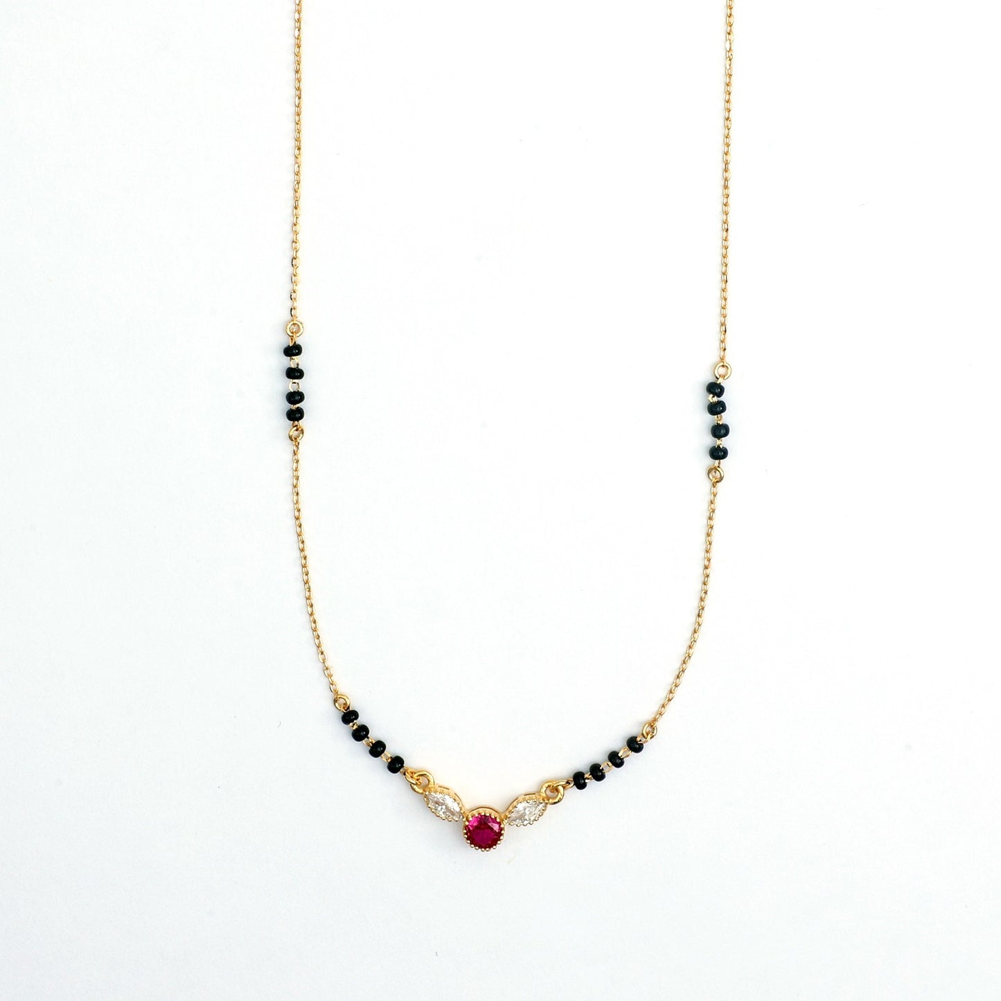 Maira sterling Silver Rose Leaf Mangalsutra