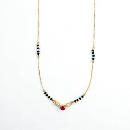 Maira sterling Silver Rose Leaf Mangalsutra