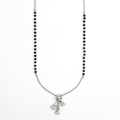 MAIRA Stylish Black Mani 925 Sterling Silver 18 inch Mangalsutra Jewellery for Women