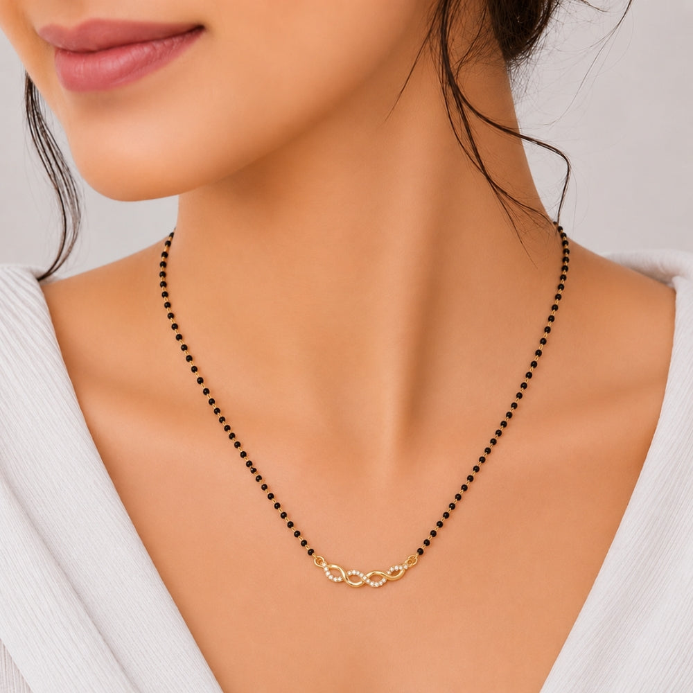 Double Infinity Diamond-Style Mangalsutra.
