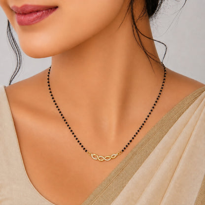 Double Infinity Diamond-Style Mangalsutra.