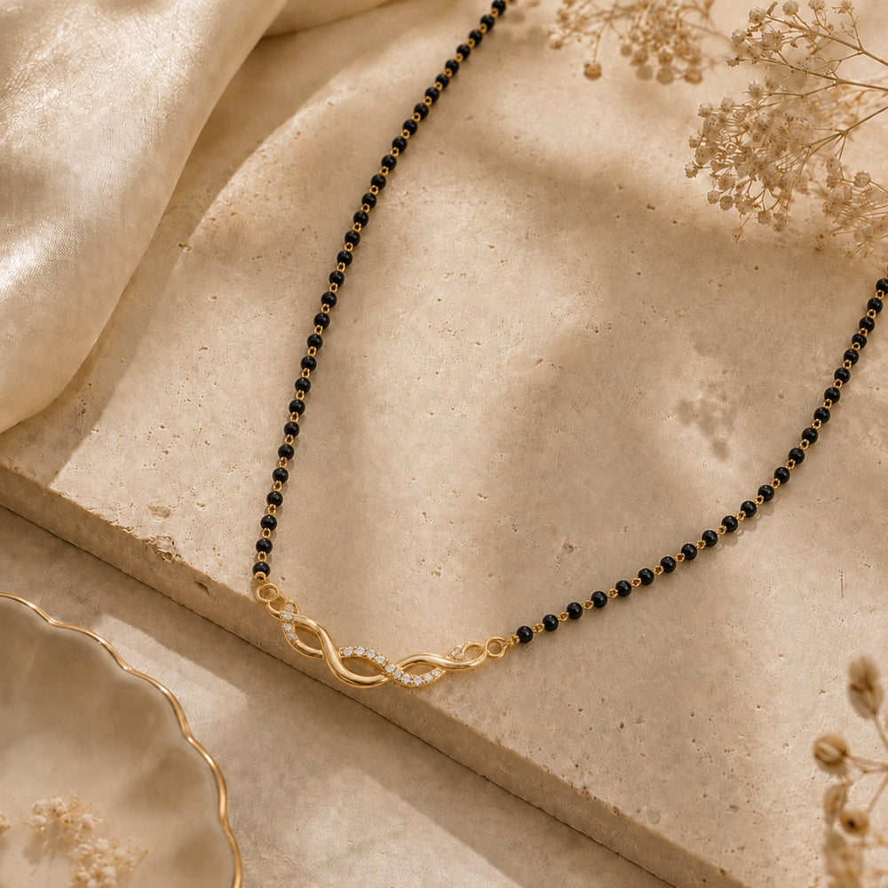 Double Infinity Diamond-Style Mangalsutra.