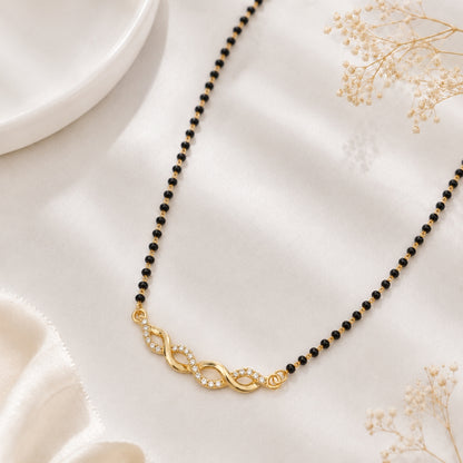 Double Infinity Diamond-Style Mangalsutra.