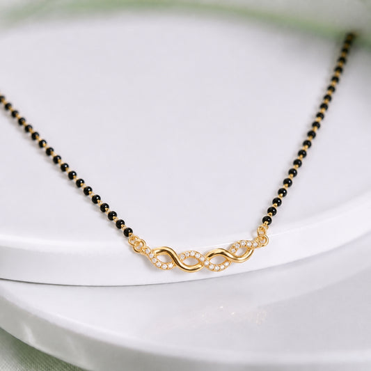 Double Infinity Diamond-Style Mangalsutra.