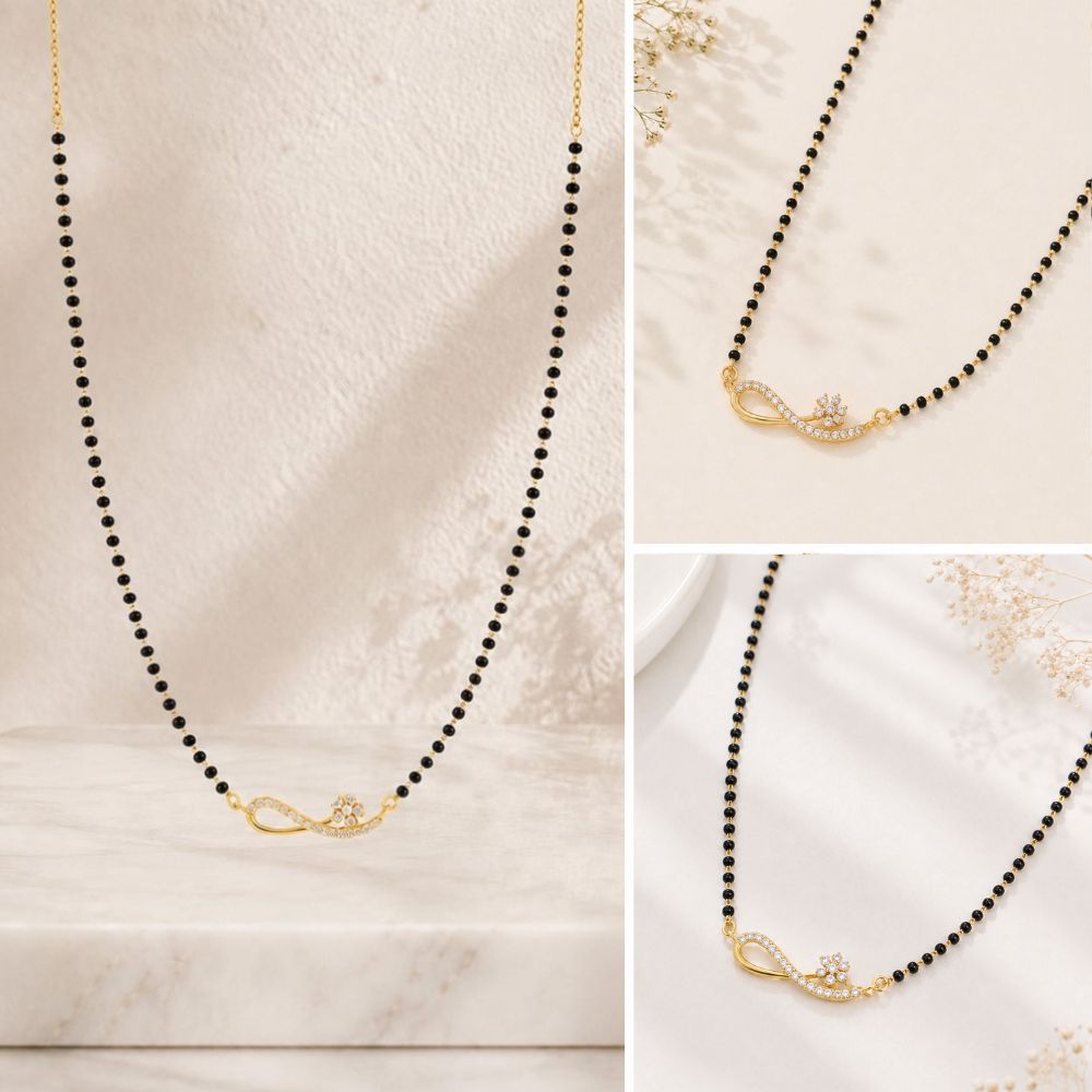 Golden Infinity Blossom Mangalsutra.