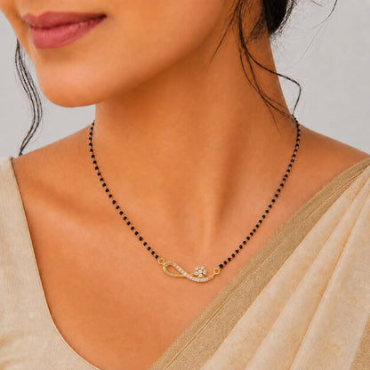 Golden Infinity Blossom Mangalsutra.