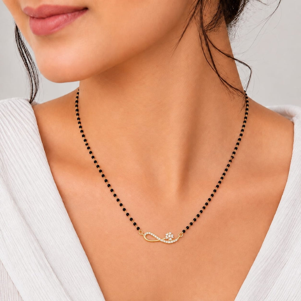 Golden Infinity Blossom Mangalsutra.