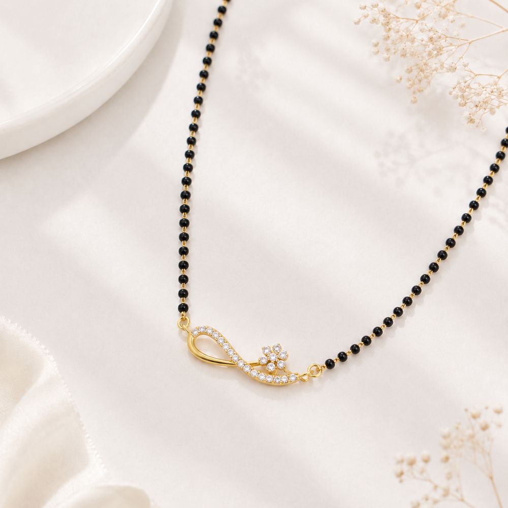 Golden Infinity Blossom Mangalsutra.
