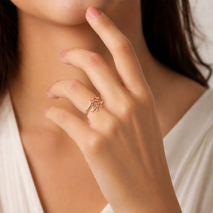 Nature-Inspired Leaf Vine Open Rose gold  Plated Ring