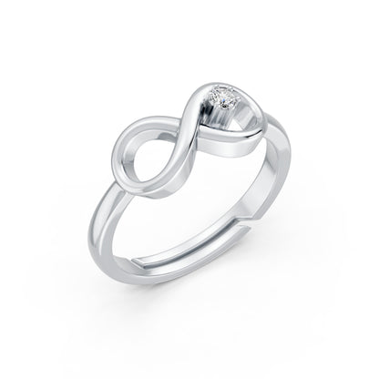 Infinity Loop Solitaire Rhodium Plated Ring