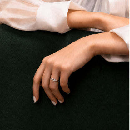 Infinity Loop Solitaire Rhodium Plated Ring