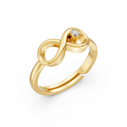Infinity Loop Solitaire Gold Plated Ring