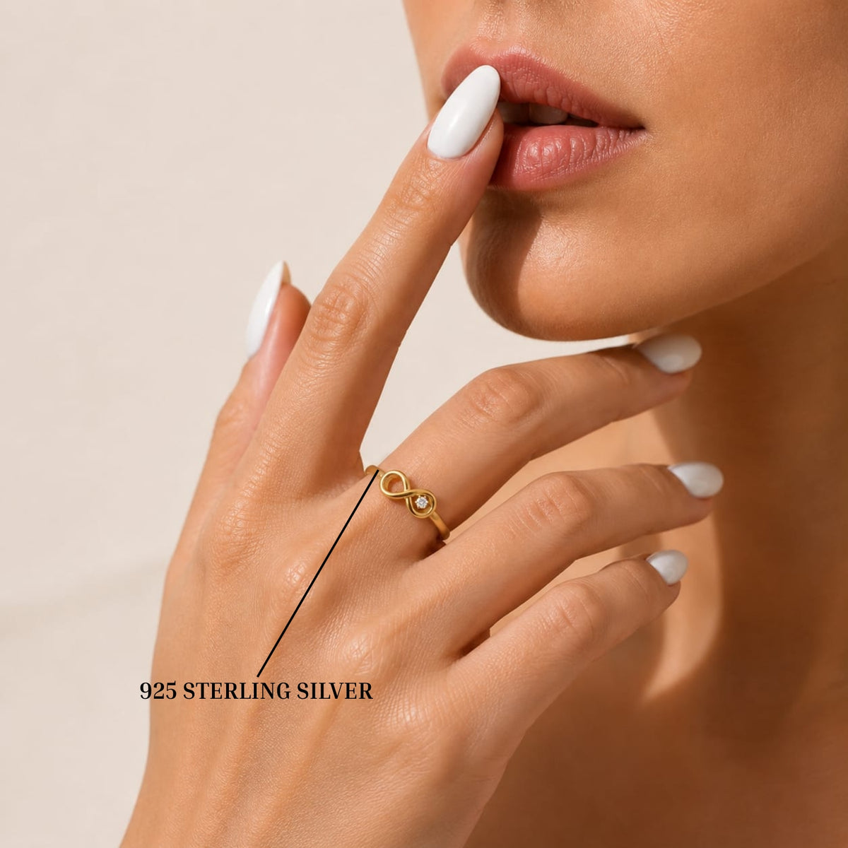 Infinity Loop Solitaire Gold Plated Ring