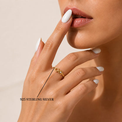 Infinity Loop Solitaire Gold Plated Ring
