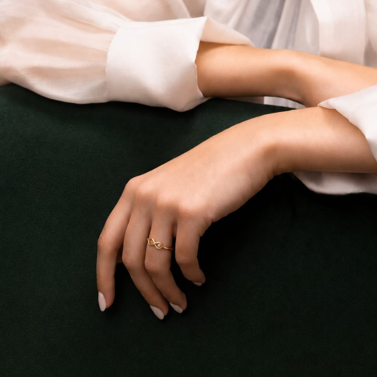 Infinity Loop Solitaire Gold Plated Ring