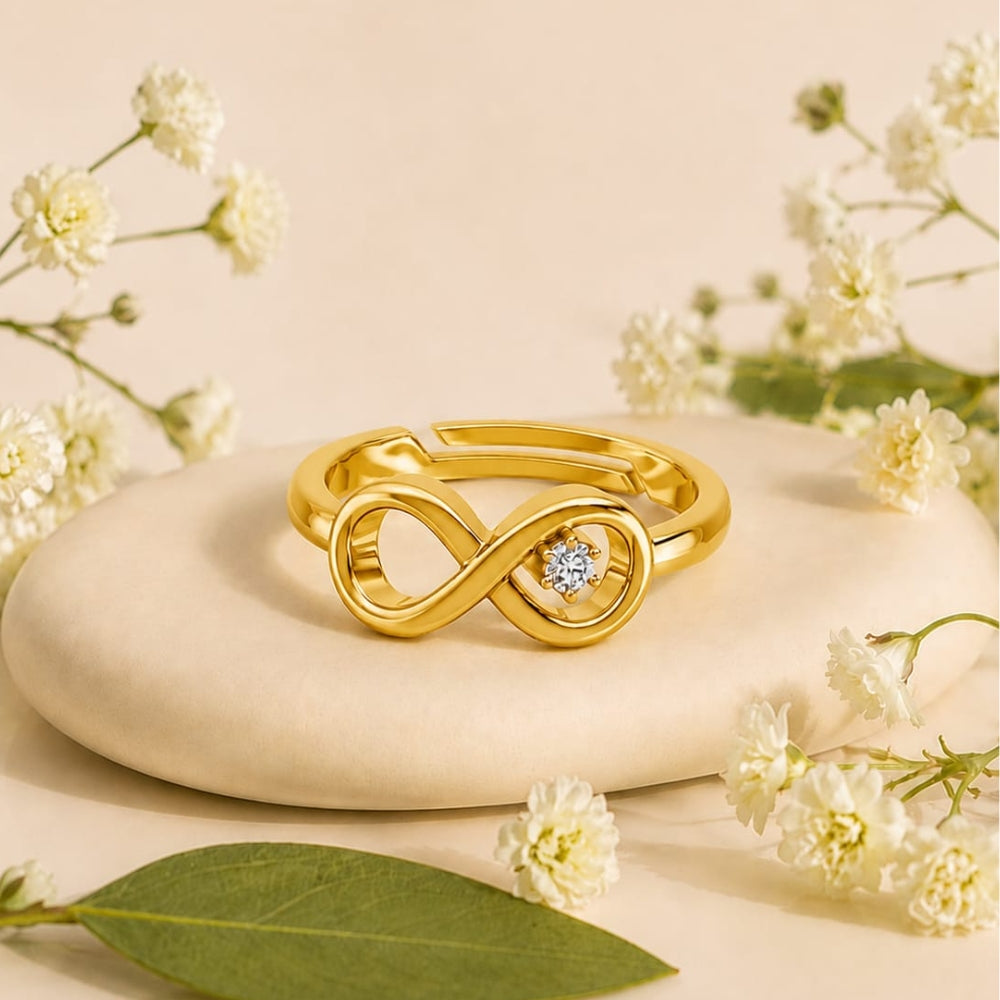 Infinity Loop Solitaire Gold Plated Ring