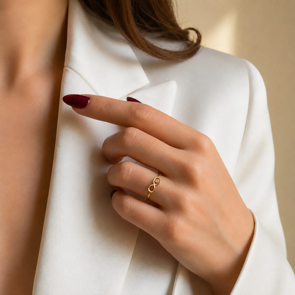 Infinity Loop Solitaire Gold Plated Ring