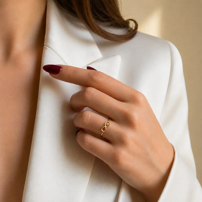 Infinity Loop Solitaire Gold Plated Ring