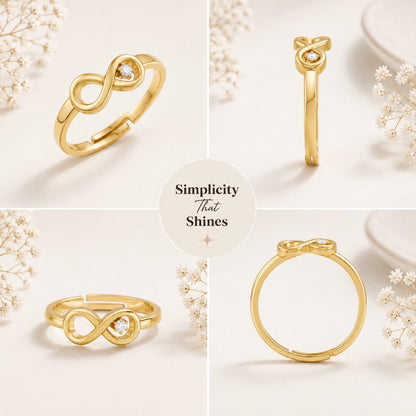 Infinity Loop Solitaire Gold Plated Ring