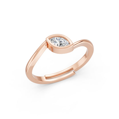 Marquise-Cut Bezel Solitaire Rose Gold plated Ring